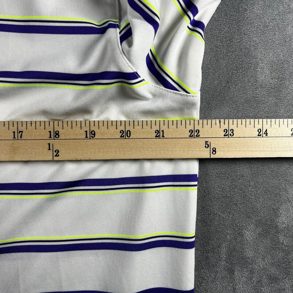 Under Armour HeatGear Polo Shirt Mens XL Green Striped Short Sleeve Golf Outdoor - Picture 10 of 11